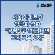 서울 아파트값 양극화 심화…"강남3구 1채값이면 그외 지역 2채"