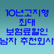 10년고지형 34살 남자 추천 회사 최대 보험료 할인 가능