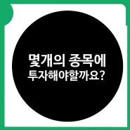 주식투자 할 때 몇 개의 종목에 투자를 해야 할까? 워런 버핏에 따르면...