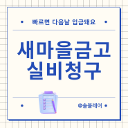 새마을금고 실비청구 서류와 신청방법 빠르면 다음날 입금돼요