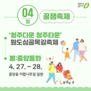 청주원도심골목길축제 봄:중앙동화 빨간망토 4월 꿀잼축제 정보