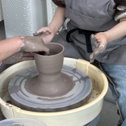 수원도자기원데이클래스 로운도예공방에서 물레 수업 그릇 만들기.