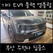 부산 EV9엠블럼 블랙 유광, 무광 도색 전문샵 찾으시면 딥클스로!!