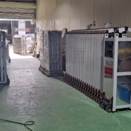 알루미늄 자바라대문 도매 제작 7미터 높이 1200 실버 색상 통신사 출입구에 설치 완료