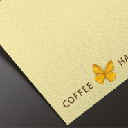 카페브랜딩 브랜드이미지 상암카페 디저트 브런치카페 [커피하랑] 로고 제작, 로고종류 워드마크 비트맵과 백터 나비 심벌 디지털작업 /로고디자인 /간판디자인 /옥외광고 그래퍼[제과장]