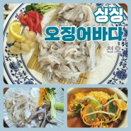 서울 천호 로데오거리 싱싱오징어바다 / 제철에 즐기는 봄도다리회 오징어회 맛집