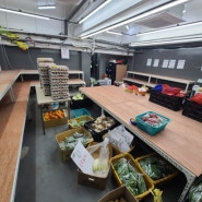 약 14평 야채 & 과일가게에 매대 진열대 철제 선반 하남 신장동 앵글 설치 작업