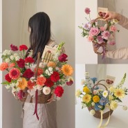 [2024 가정의달] 카네이션 꽃바구니 S/M/L _ 청라 어버이날 꽃집 은은 플라워 아틀리에