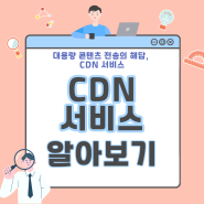 대용량 콘텐츠 전송의 해답은 CDN 서비스, CDN서비스에 대해 알아보기