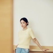 Lee 24 여름 컬렉션 노윤서의 여름코디 아이템: 크롭 반팔티 / 데님팬츠 / 여자 니트티