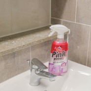 욕실청소세정제 홈스타 핑크파워 물때클리너 화장실 샤워부스 청소 끝