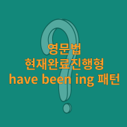 영문법 현재완료진행형 have been ing 패턴