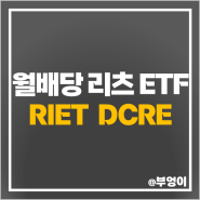 미국 월배당 리츠 ETF RIET DCRE 고배당주 리츠 투자 방법