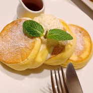 [도쿄3박4일]#7 이케부쿠로 시아와세노 팬케이크(幸せのパンケーキ) 수플레케이크, 입에서 녹아버려서 솜씻너 체험하고 옴🥞