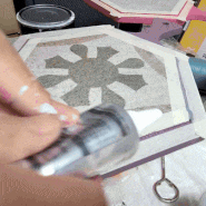 냄비받침 diy 후기 타일 내열 실리콘 사용법과 원목 페인트 칠 하는법