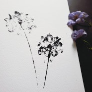 모노프린팅 델피늄 작업 _ Monoprinting Delphinium