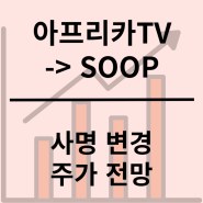 아프리카TV SOOP 숲 사명 변경 주가 전망