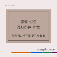 [갤럽 강점 검사] strengths finder 강점 검사하는 방법, <강점 혁명> 책을 구매했거나, 검사 코드를 받았을 때 검사하는 법