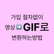 [GIF변환법] MP4, MOV확장자 GIF로 변환하는 법