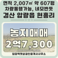 경산 압량읍 현흥리 농지매매 - 차량통행 가능한 농로길 접한 네모반듯한 땅