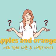 [Daily Expression] Apples and oranges 서로 전혀 다른 두 사람(가지)(일대일영어회화, 직장인영어회화)