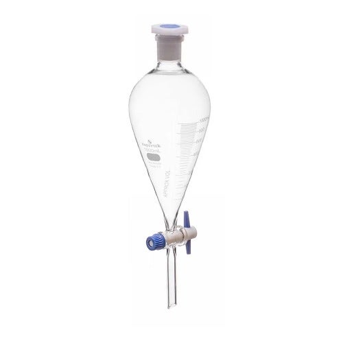 [유리초자] 눈금 분액 깔때기 Squibb Shape Graduated Separating Funnel with PP ...