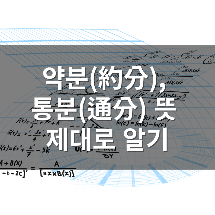 약분(約分) 통분(通分) 뜻 제대로 알기, 초등 5학년 수학 : 네이버 블로그