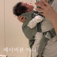베이비뵨 미니 메쉬 신생아 사용시기와 착용법 (~3개월 아기)