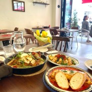 합정 테라스 있는 분위기 맛집 ‘아우룸’ 예약 후 통닭크림파스타, 라자냐, 쉬림프오일파스타 브런치