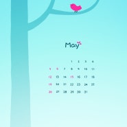 [스마트폰 배경화면] 2024년 5월 달력 / 2024 May / wallpaper / 배경화면 / 나무와 새