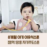 이유식스푼 잼먹 땅콩 자기주도스푼으로 8개월 아기 맘마먹기