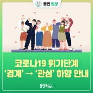 [용인정보] 코로나19 위기단계 '경계→관심' 하향 안내