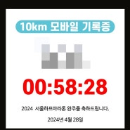 2024 서하마 서울하프마라톤10K 완주 성공 나름 PB 달성 ㅋ