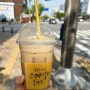 가성비 좋은 컴포즈 커피 동탄숲속마을 점 (컴포즈 커피 메뉴 / 복숭아 주스 후기)