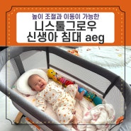 니스툴그로우 신생아 침대 에그(aeg) 역류 방지 높이 조절 이동 가능한 아기 침대