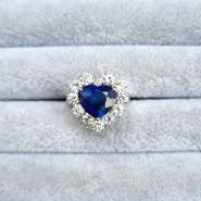 [로얄블루톤] 상질 하트 컷 블루 사파이어 반지