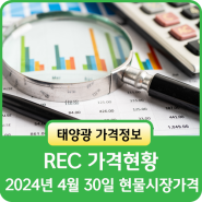 2024년 4월 30일 태양광 REC 가격동향 현물시장 거래속보