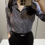 [내돈내산] 폴로랄프로렌 여자 스트라이프 드레스셔츠 ( 네이비 s사이즈 ) : 스판기가 있어서 편한 폴로 셔츠, 맞춤 셔츠 같이 몸매가 더 이뻐보여!!