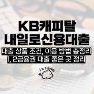KB캐피탈 내일로 신용대출 대상 한도 금리 후기 총정리