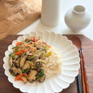 버섯덮밥 표고버섯 팽이버섯 덮밥 만들기 한그릇 요리