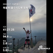 강북5산 종주. 불수사도북 왕복(불북 왕복).