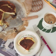 바스크치즈케이크 만들기 에어프라이어 초보 홈베이킹 5가지 재료