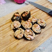 점심도시락 스팸 김치볶음밥 김밥