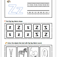 Sound and Shape Worksheet - Zig Zag Zebra