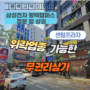 삼성전자 평택 캠퍼스 앞 위락 업종 가능한 무권리 상가 임대 정보