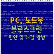 컴퓨터 PC 노트북 블루 스크린 : 발생 원인, 해결 방법은?