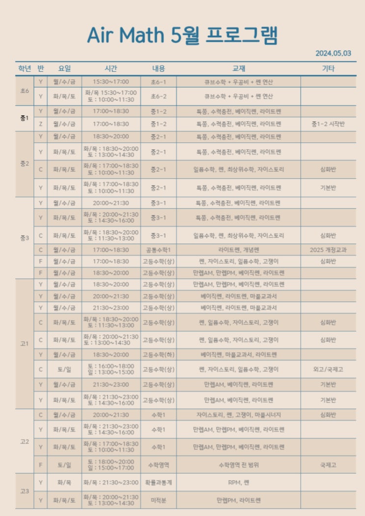 [Air Math] 2024년 5월 프로그램 (영종도 하늘도시 수학학원 에어매스) : 네이버 블로그
