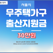 서울시 무주택가구 추가 출산지원금 30만원 지급 확정 신청자격과 기간 방법