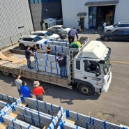 엔에스폴딩 대량 주문제작 폴딩도어 납품을 위한 상차 과정 스케치!