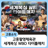 🥊💥세계복싱 WBO 타이틀매치 개최💥🥊